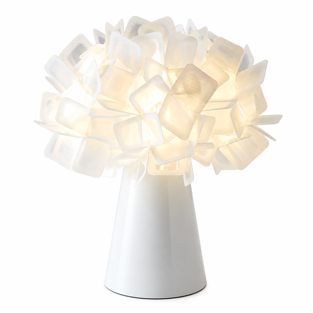Asteria Geometric Blossom Table Lamp White Glowryte