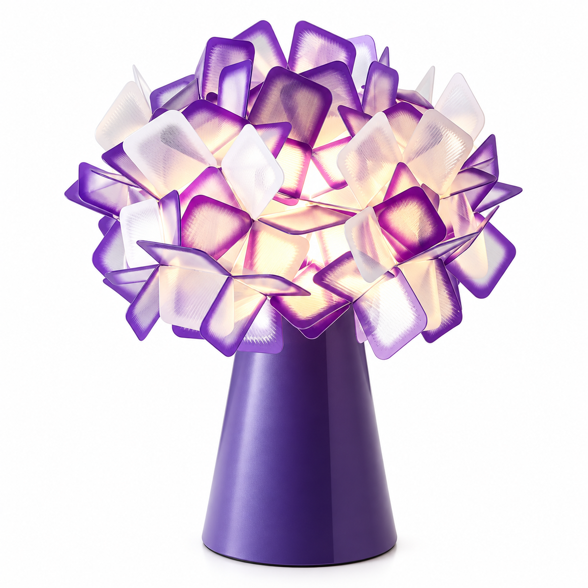Asteria Geometric Blossom Table Lamp Purple Glowryte