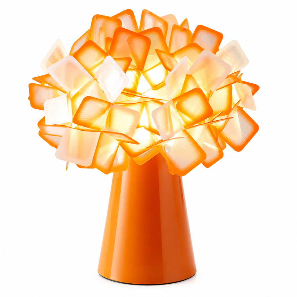 Asteria Geometric Blossom Table Lamp Orange Glowryte