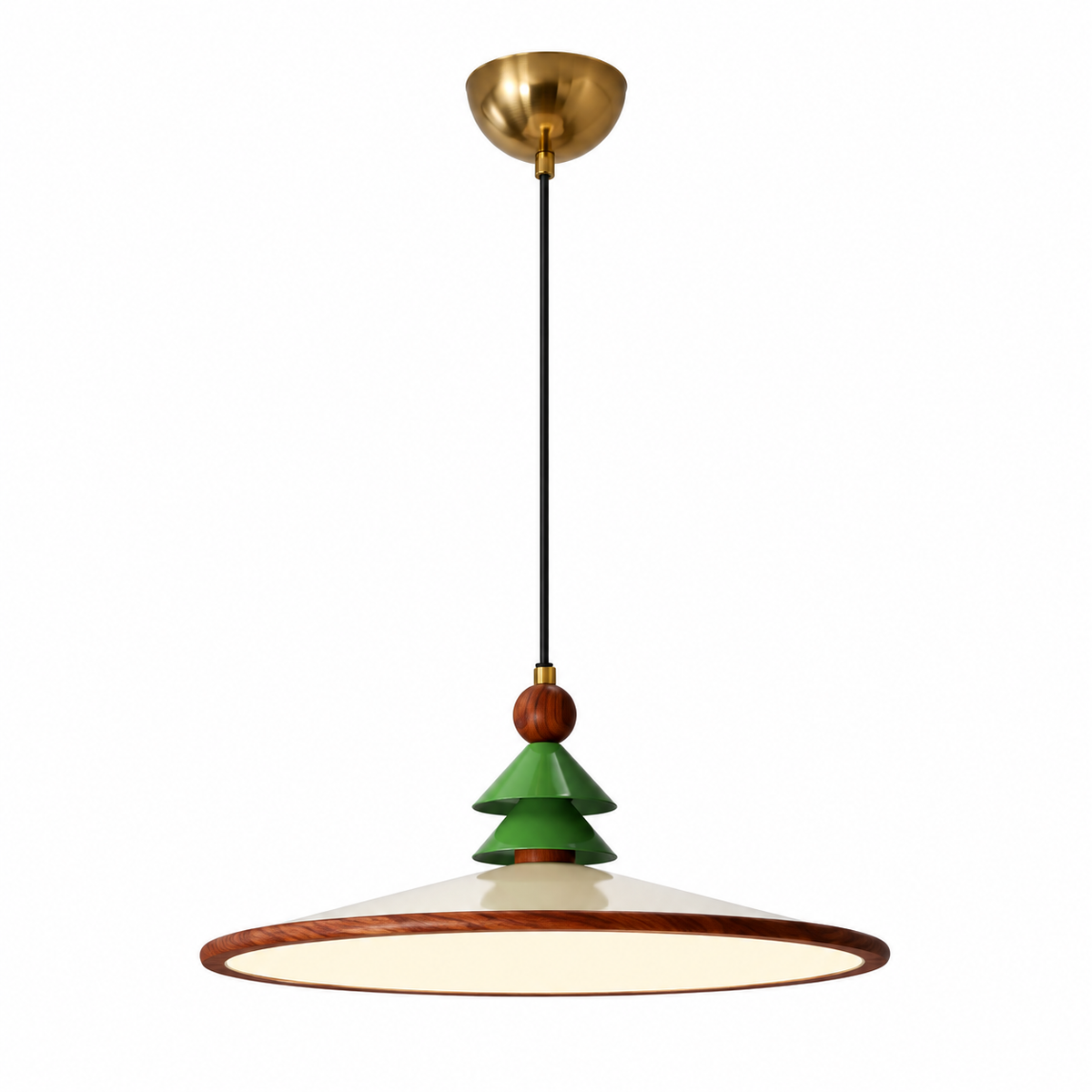 Astrid Pine-Topped Cone Pendant Light Glowryte