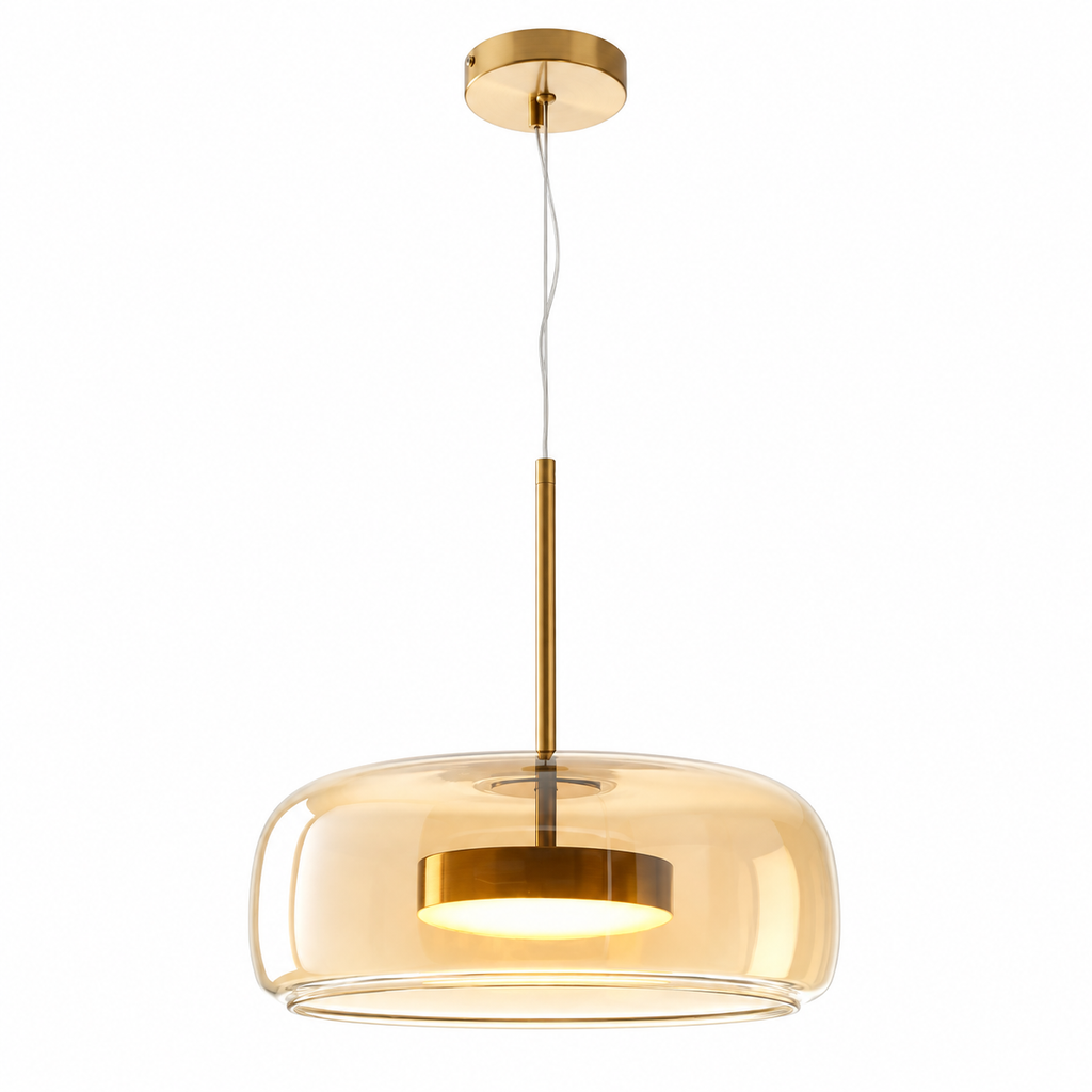 Aura Grande Amber Glass Pendant Light Glowryte