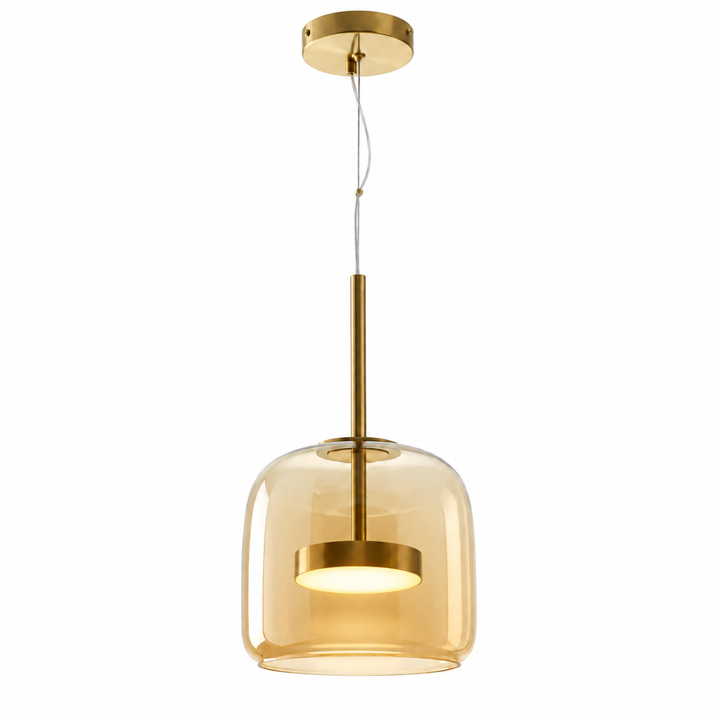 Aura Glass Pendant Light Amber Glowryte
