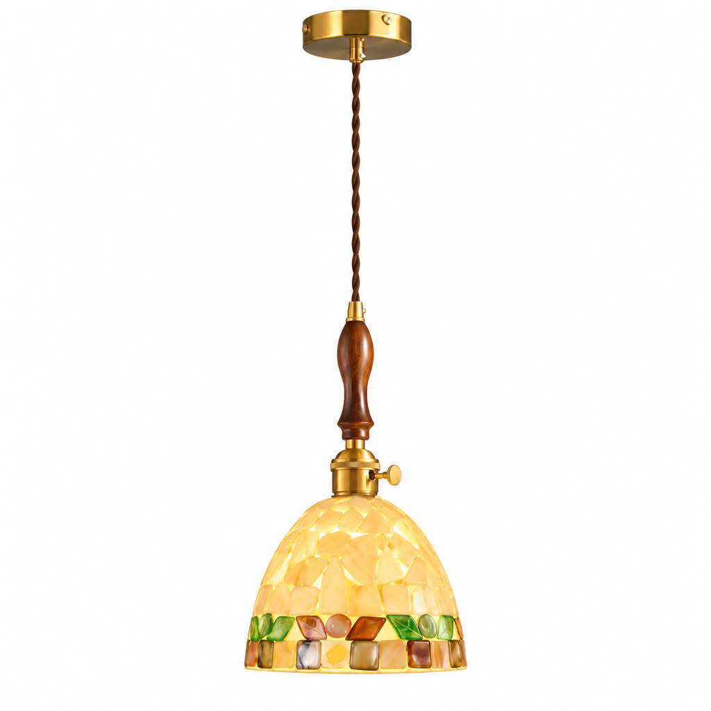 Bellerose Spindle Glass Mini Pendant Light Antique Brass Glowryte
