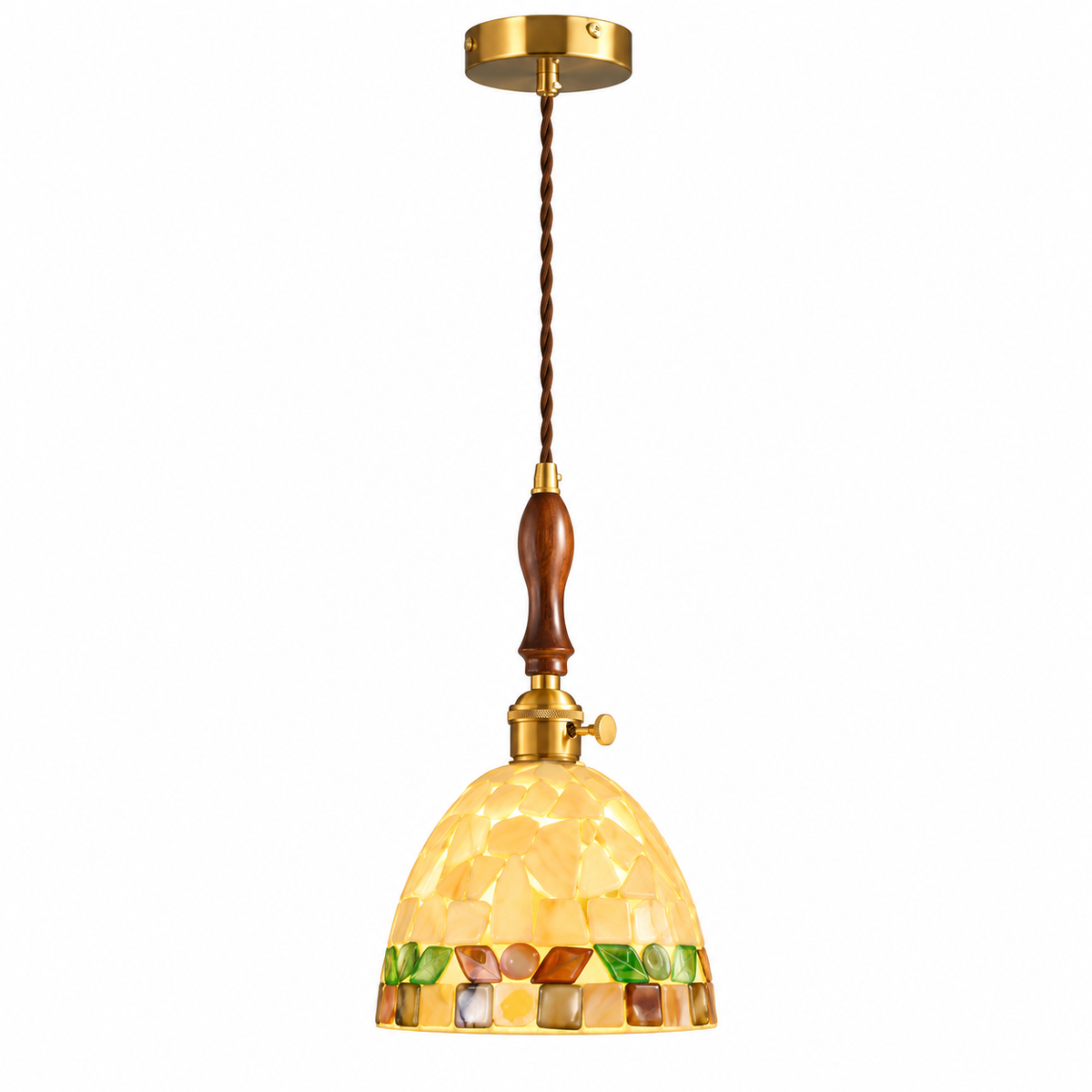 Bellerose Spindle Glass Mini Pendant Light Antique Brass Glowryte