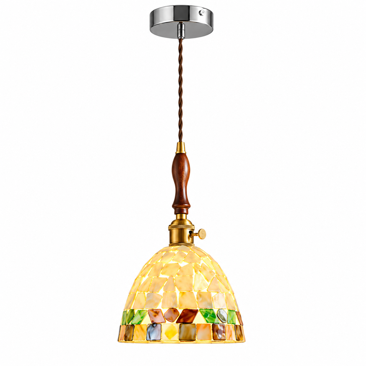 Bellerose Spindle Glass Mini Pendant Light Polished Chrome Glowryte
