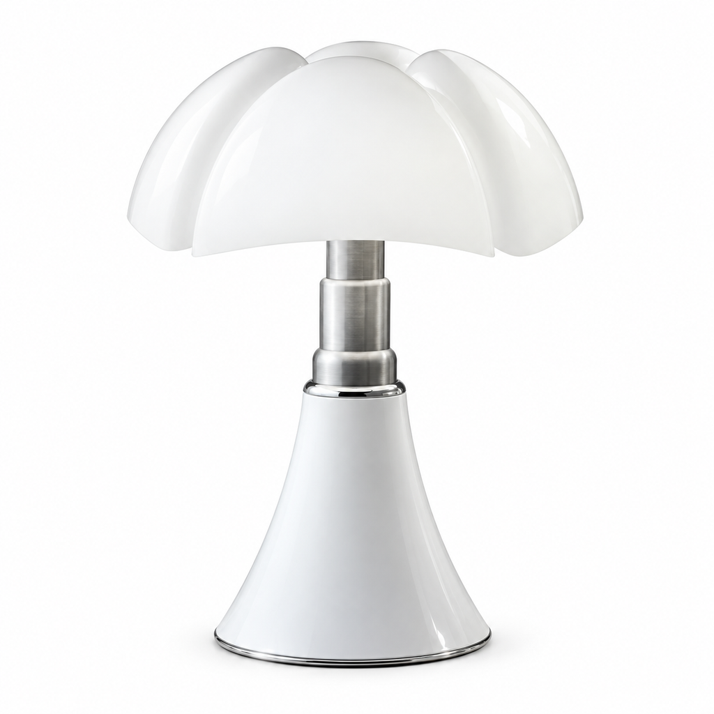 Bellina Scalloped Acrylic Table Lamp White Glowryte