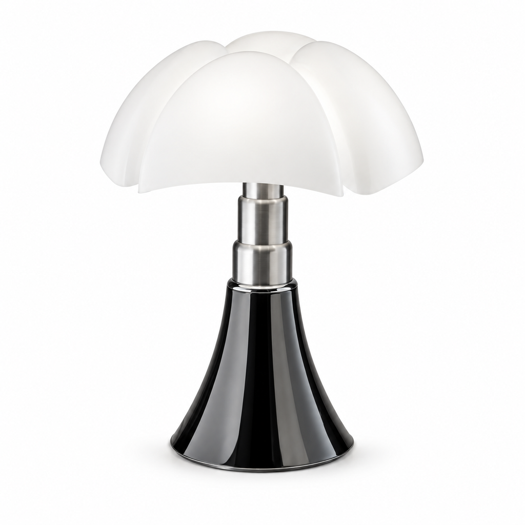 Bellina Scalloped Acrylic Table Lamp Black Glowryte