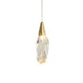 Celeste Teardrop Pendant D 3.3" × H 10.8" (D 8.5 × H 27.5 cm) Brass + Clear Glowryte