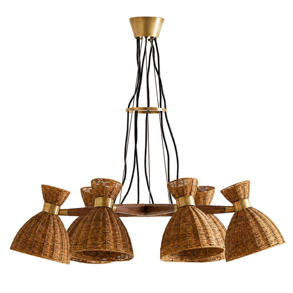 Brume Rattan Cluster Chandelier Glowryte