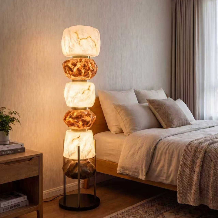 Cairn Stacked Resin Totem Floor Lamp Glowryte