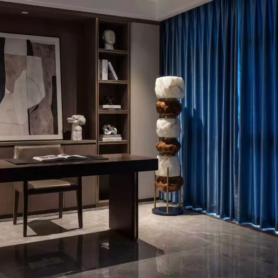 Cairn Stacked Resin Totem Floor Lamp Glowryte