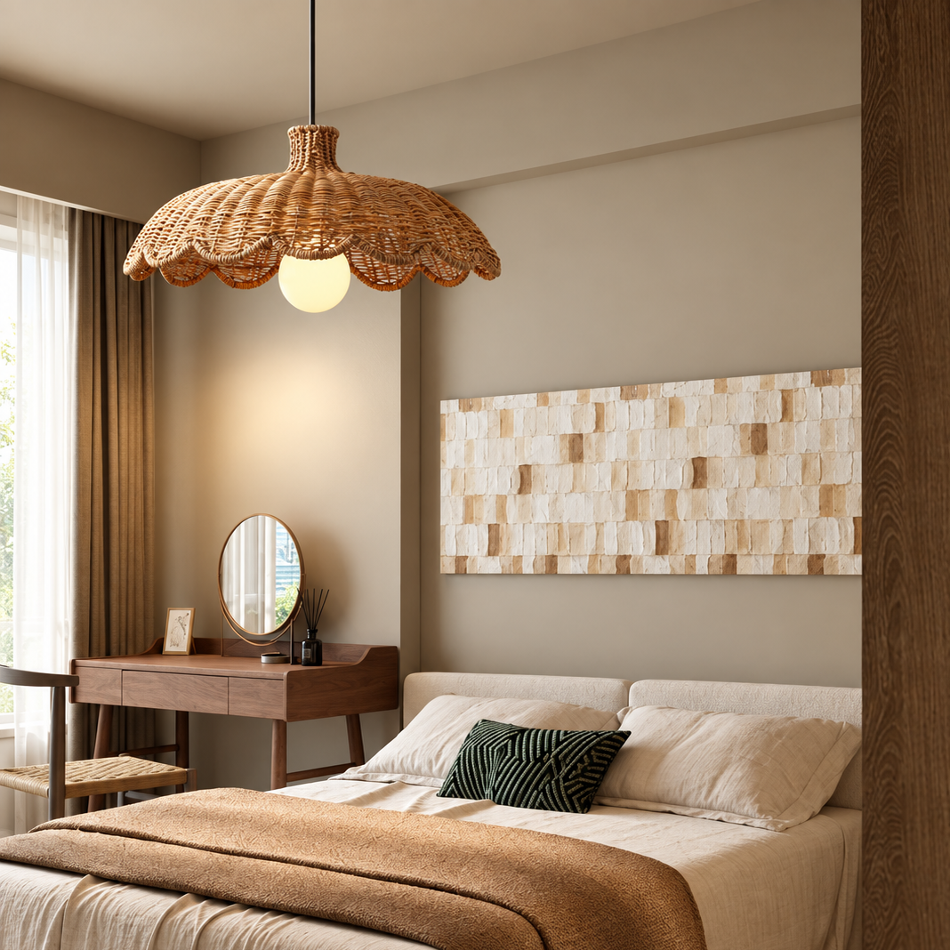 Caleta Woven Rattan Pendant Light