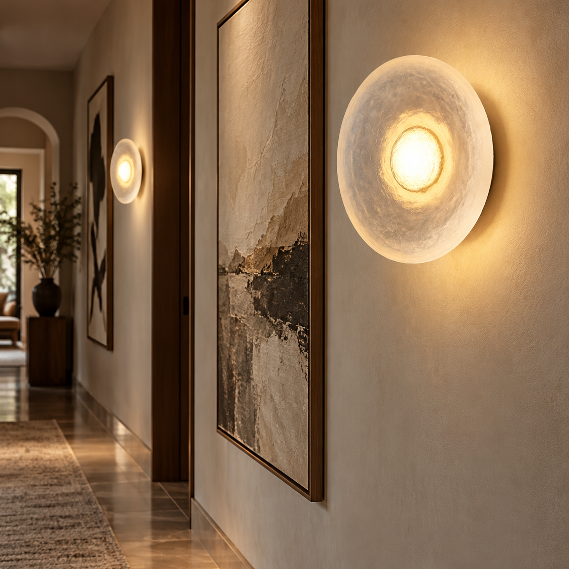 Callisto Textured Resin Wall Sconce Glowryte