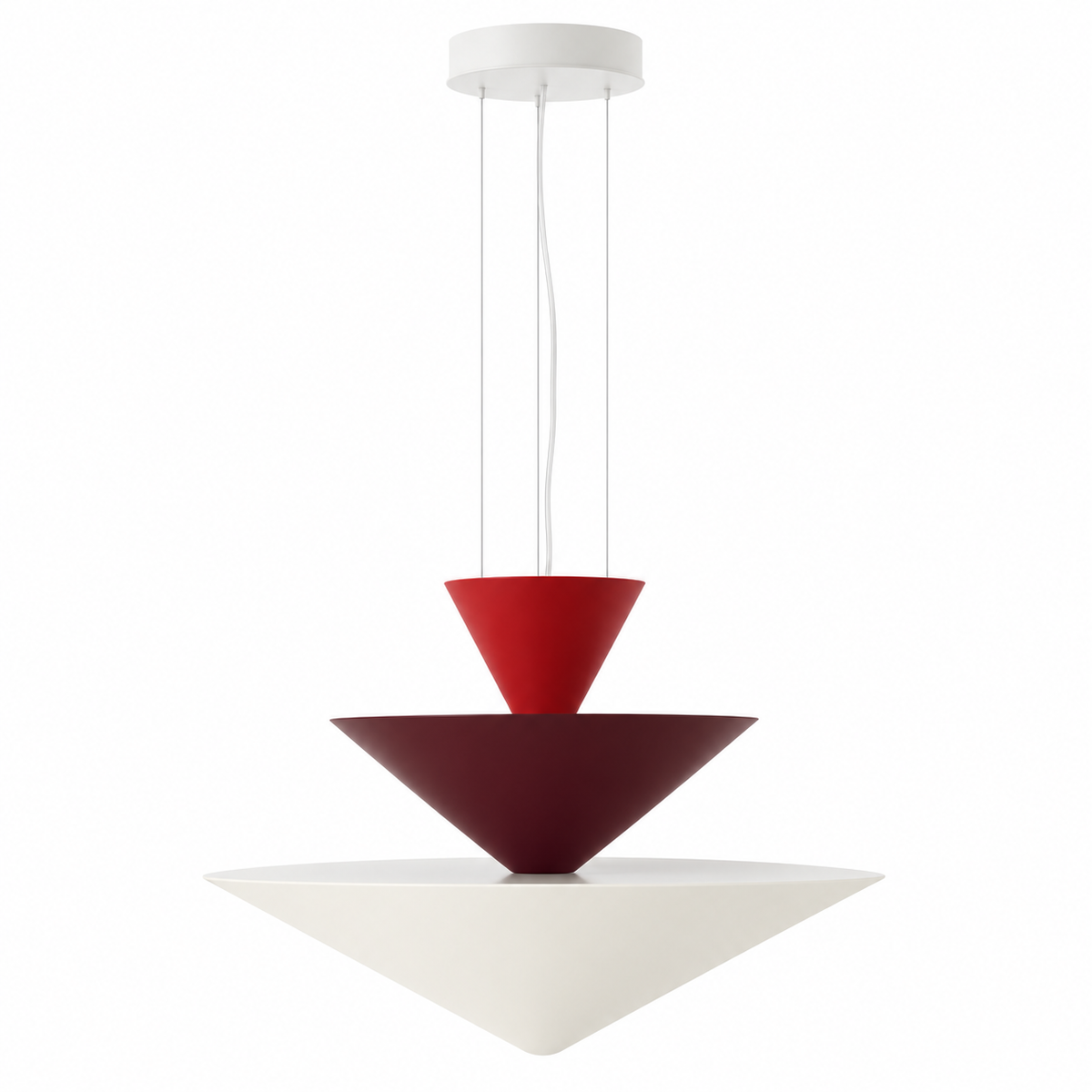 Calypso Geometric Tiered Cone Pendant Light Signal Red Glowryte