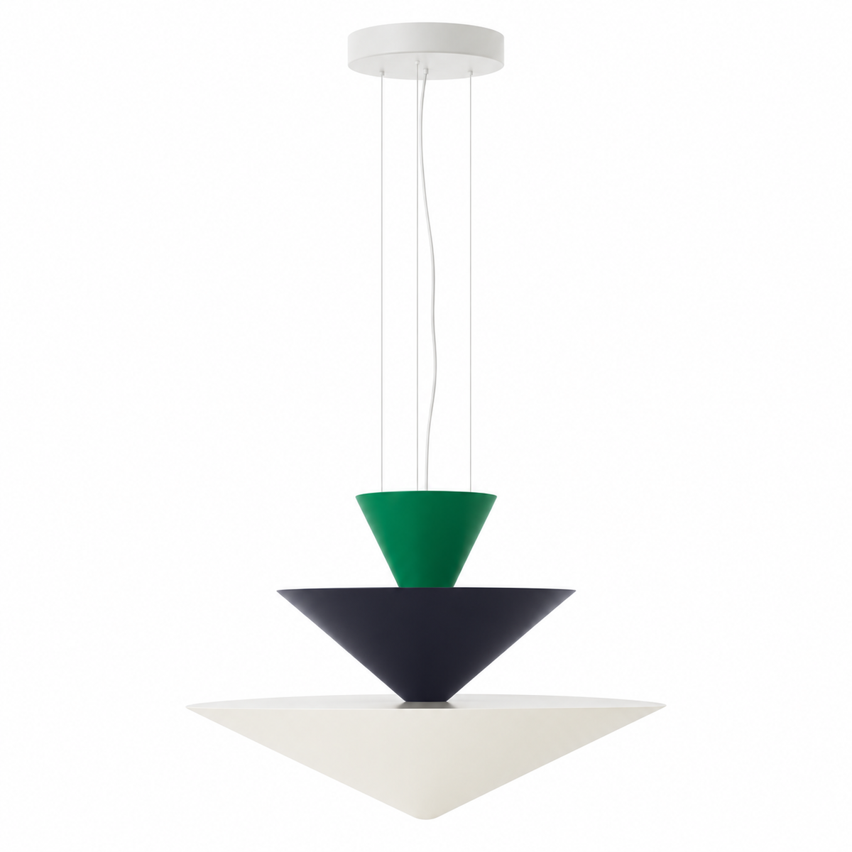 Calypso Geometric Tiered Cone Pendant Light Signal Green Glowryte