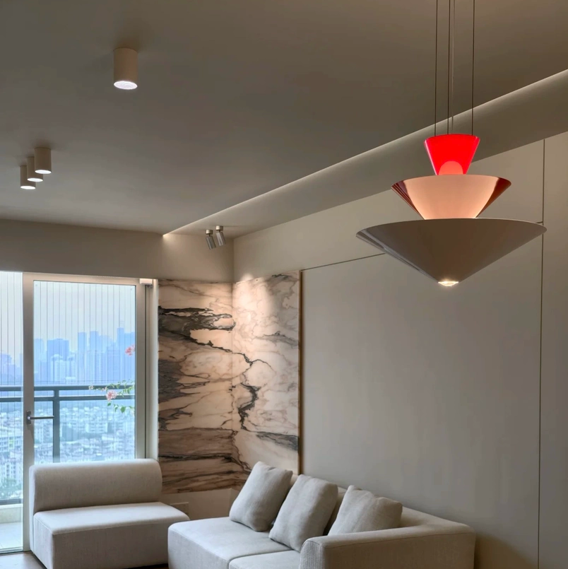 Calypso Geometric Tiered Cone Pendant Light Glowryte