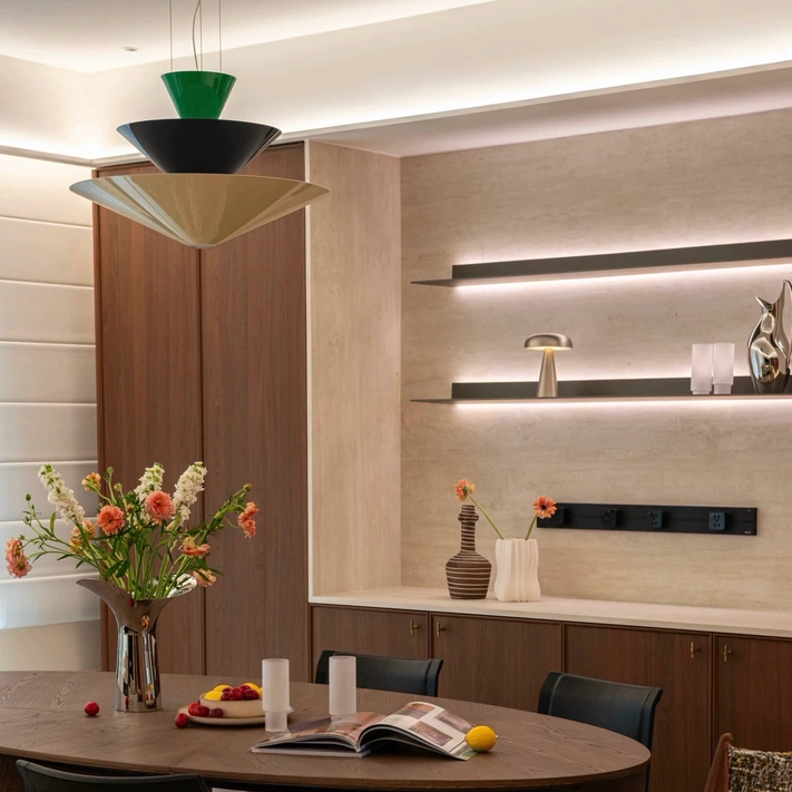 Calypso Geometric Tiered Cone Pendant Light Glowryte