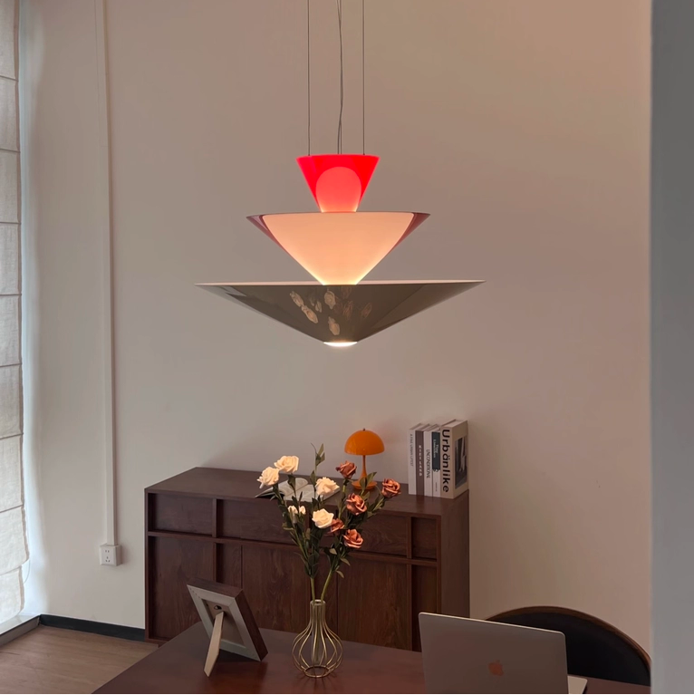 Calypso Geometric Tiered Cone Pendant Light Glowryte