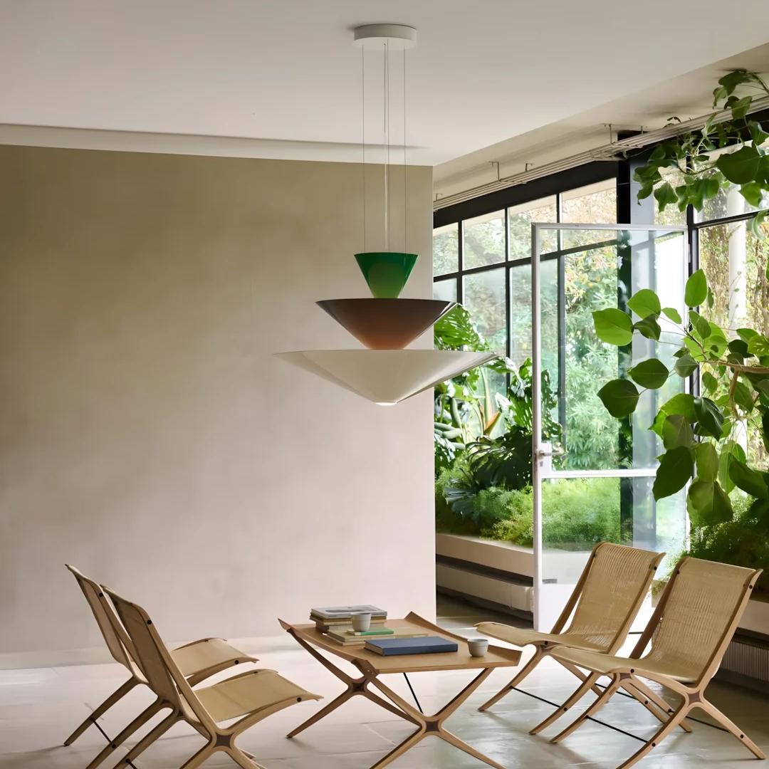 Calypso Geometric Tiered Cone Pendant Light Glowryte