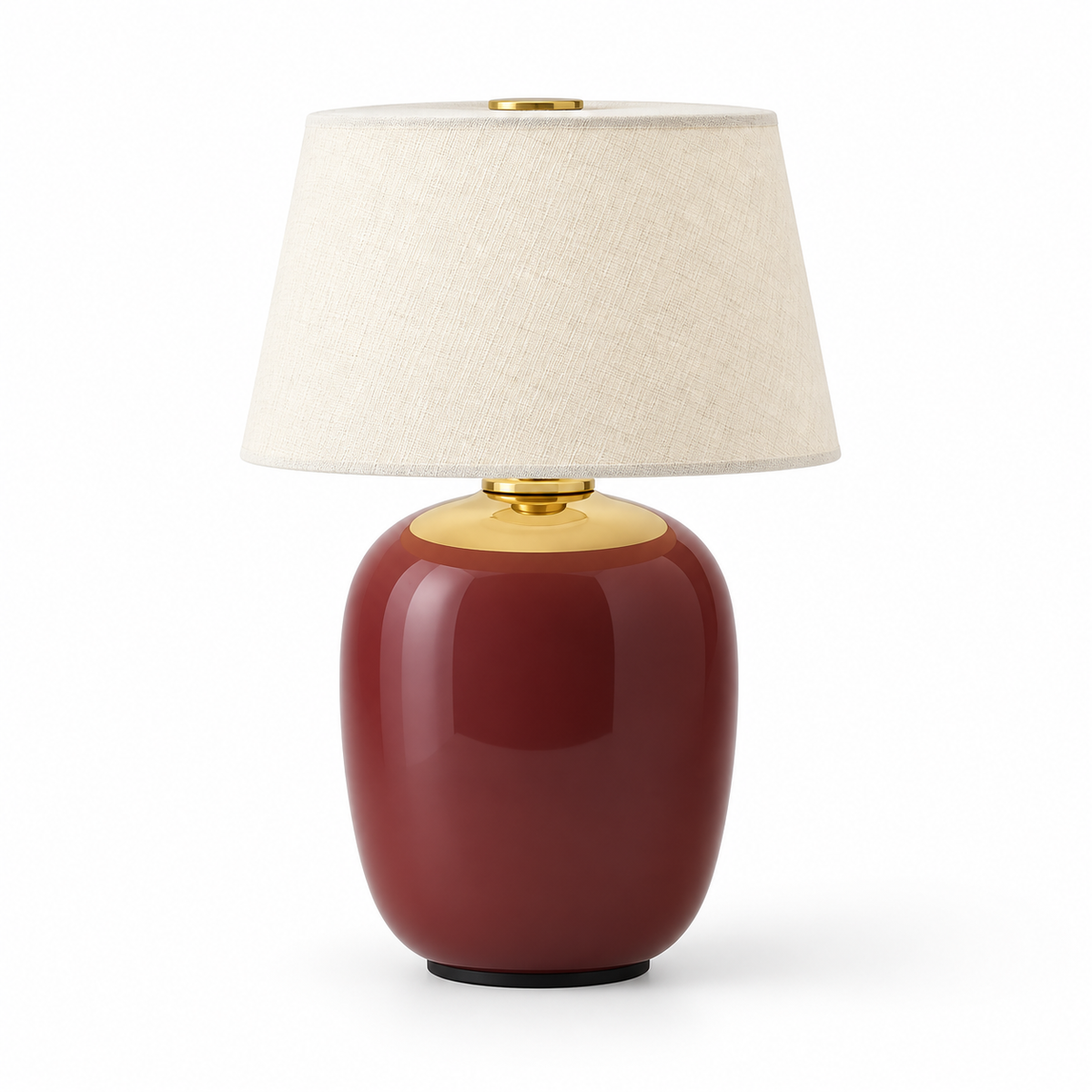 Camille Petite Ceramic Table Lamp Terracotta Red Glowryte