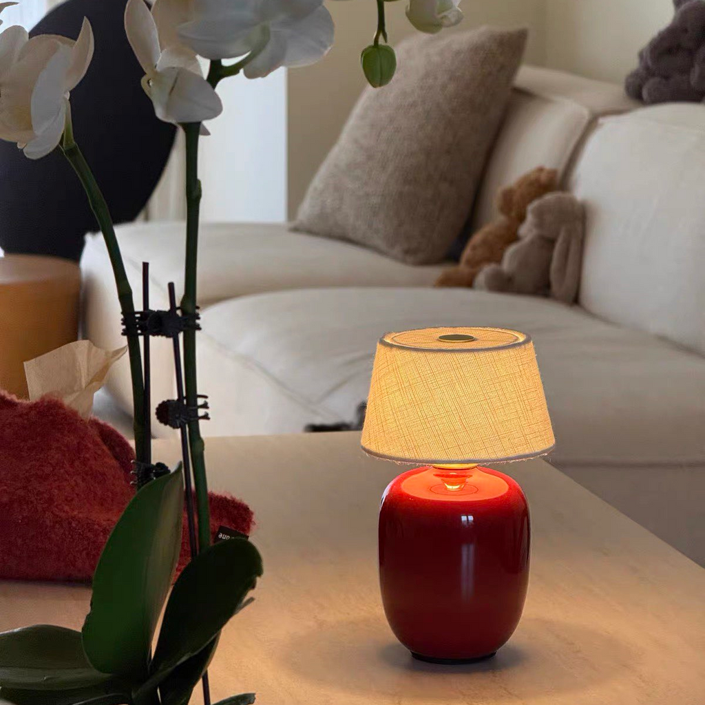 Camille Petite Ceramic Table Lamp Glowryte