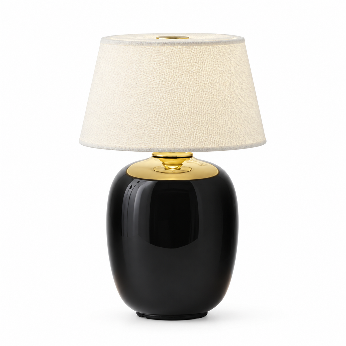 Camille Petite Ceramic Table Lamp Black Glowryte