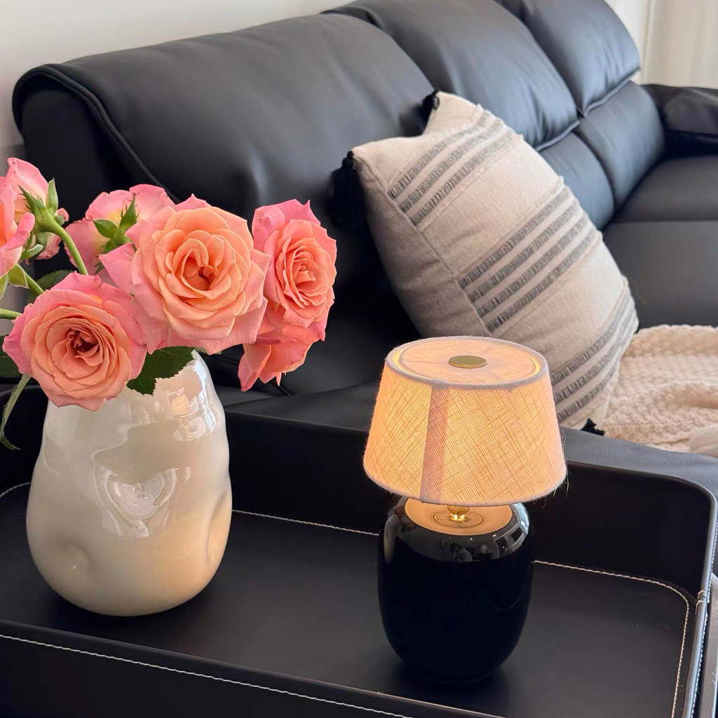 Camille Petite Ceramic Table Lamp Glowryte