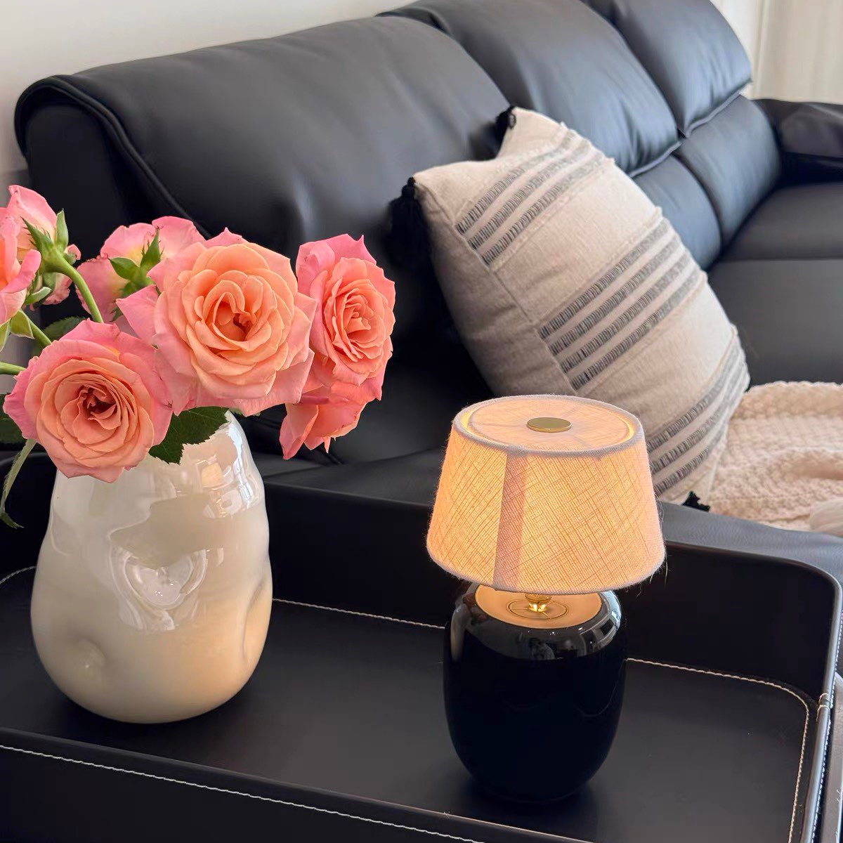 Camille Petite Ceramic Table Lamp Glowryte