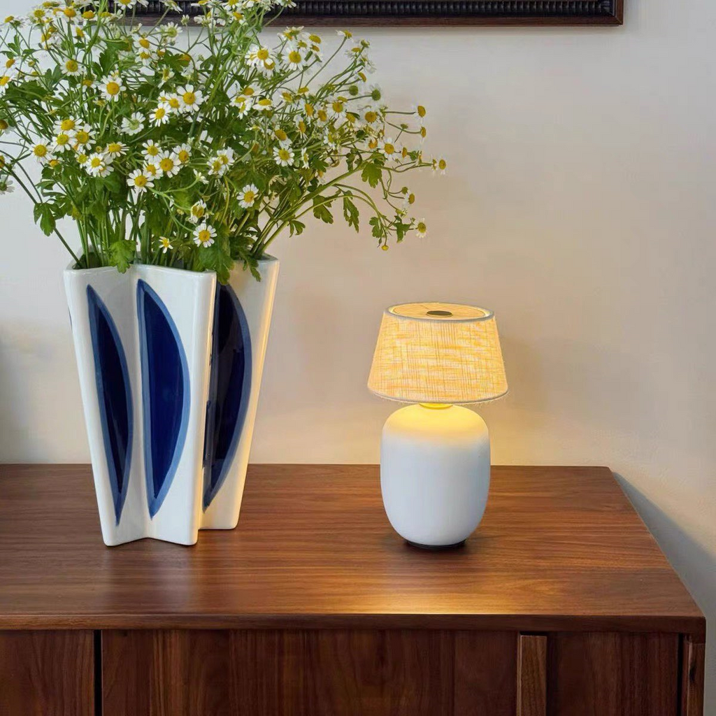 Camille Petite Ceramic Table Lamp Glowryte