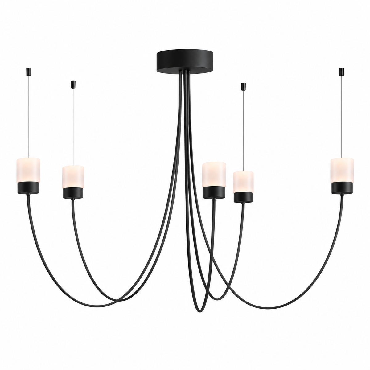 Catenary Sculptural Drape Chandelier 5-Light: Dia 50.0" × H 19.7" (127 × 50 cm) Glowryte