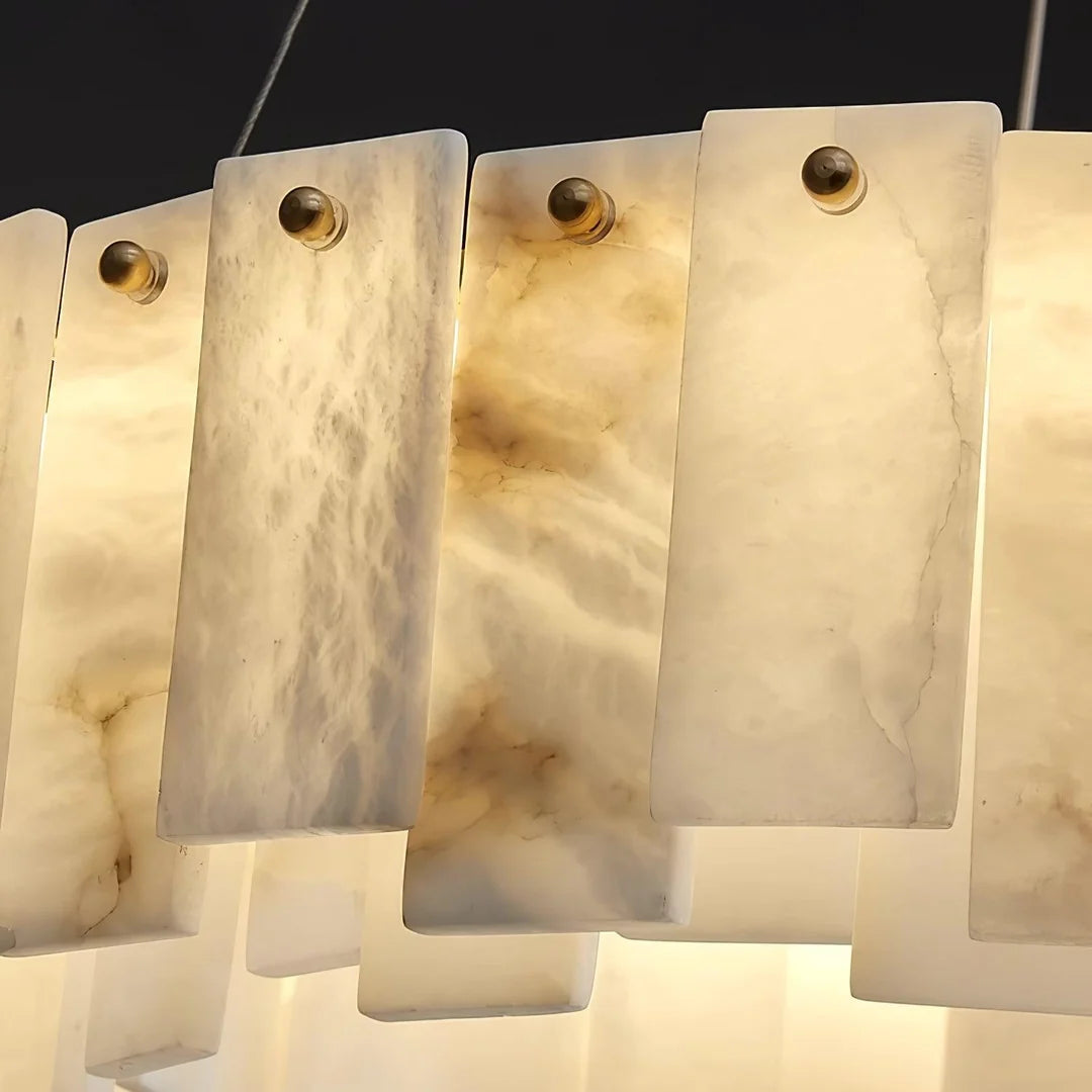 Oslo Alabaster Disc Chandelier Glowryte