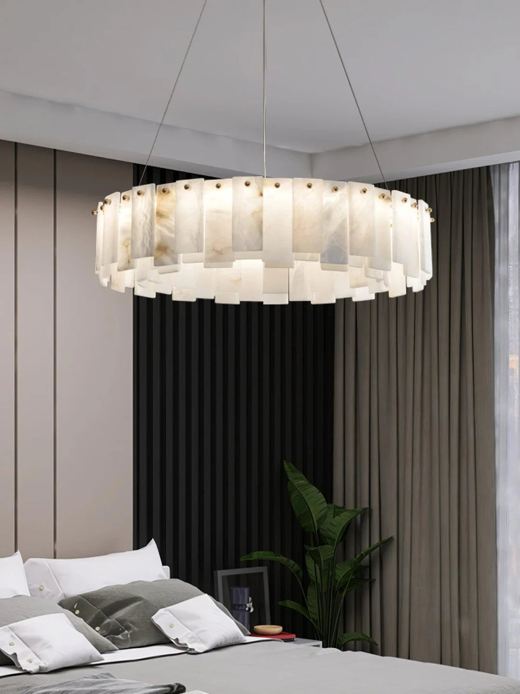 Oslo Alabaster Disc Chandelier Glowryte