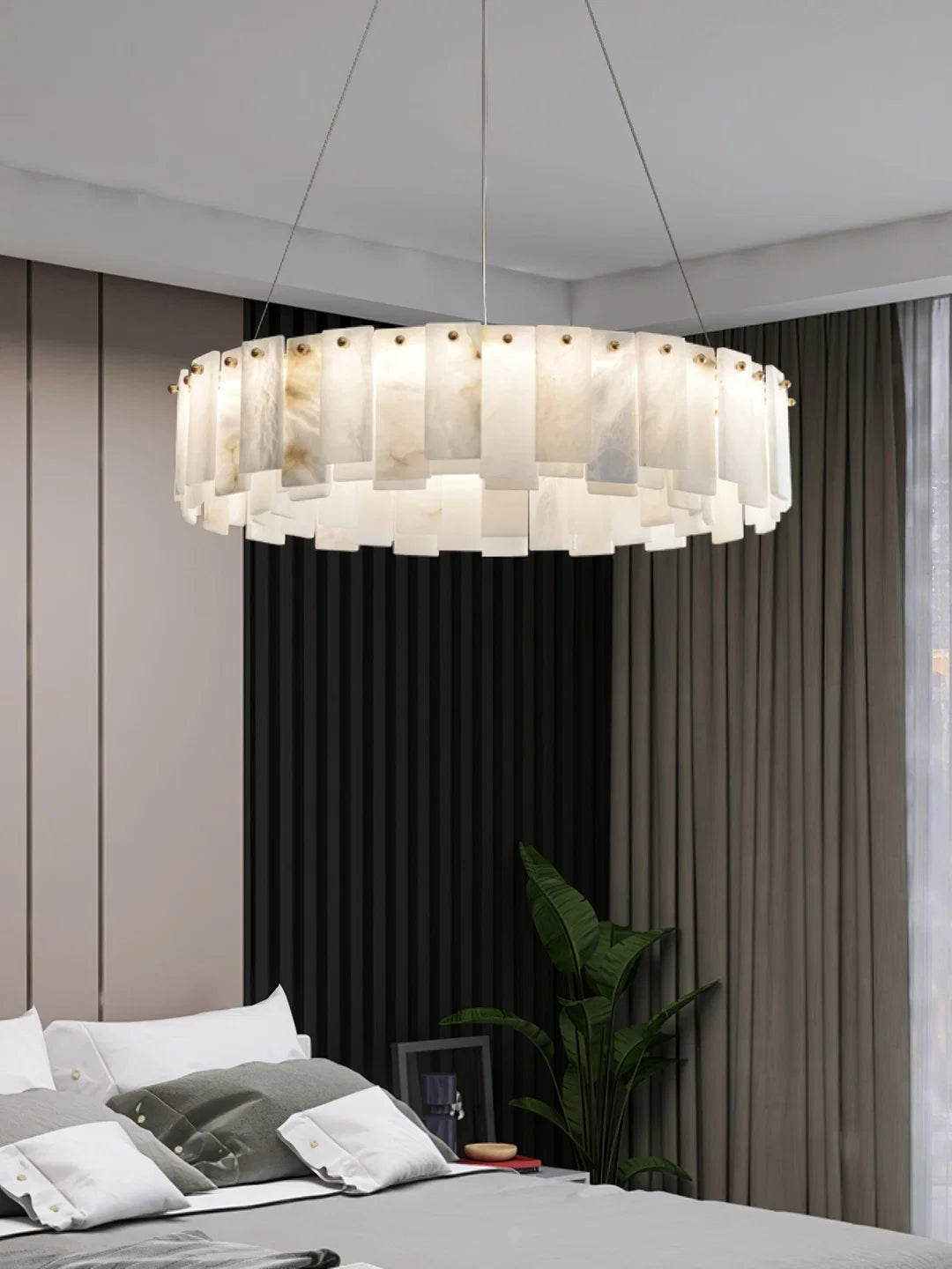 Oslo Alabaster Disc Chandelier Glowryte