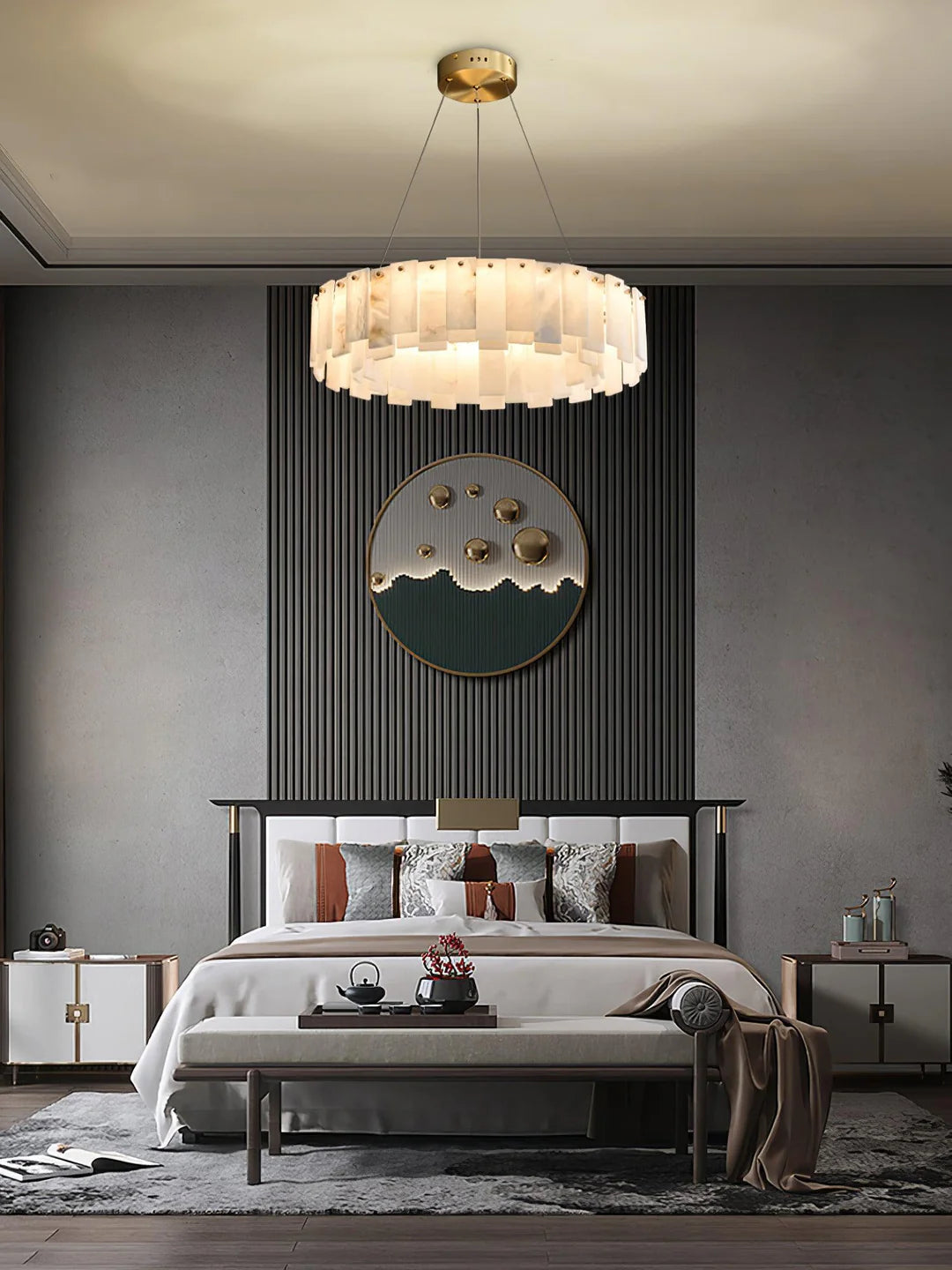 Oslo Alabaster Disc Chandelier Glowryte