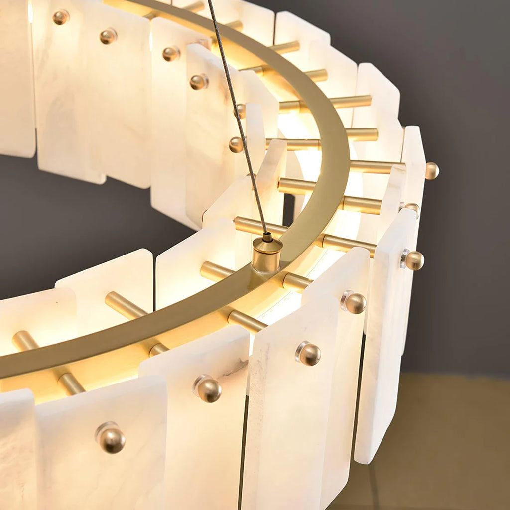 Oslo Alabaster Disc Chandelier Glowryte