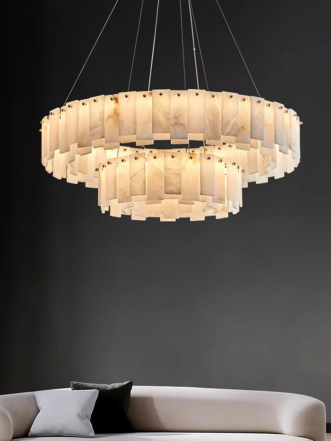 Oslo Alabaster Disc Chandelier Glowryte