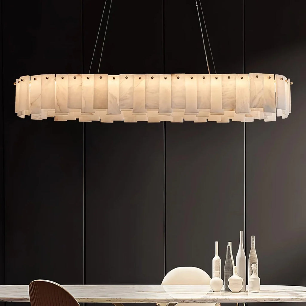 Oslo Alabaster Disc Chandelier Glowryte