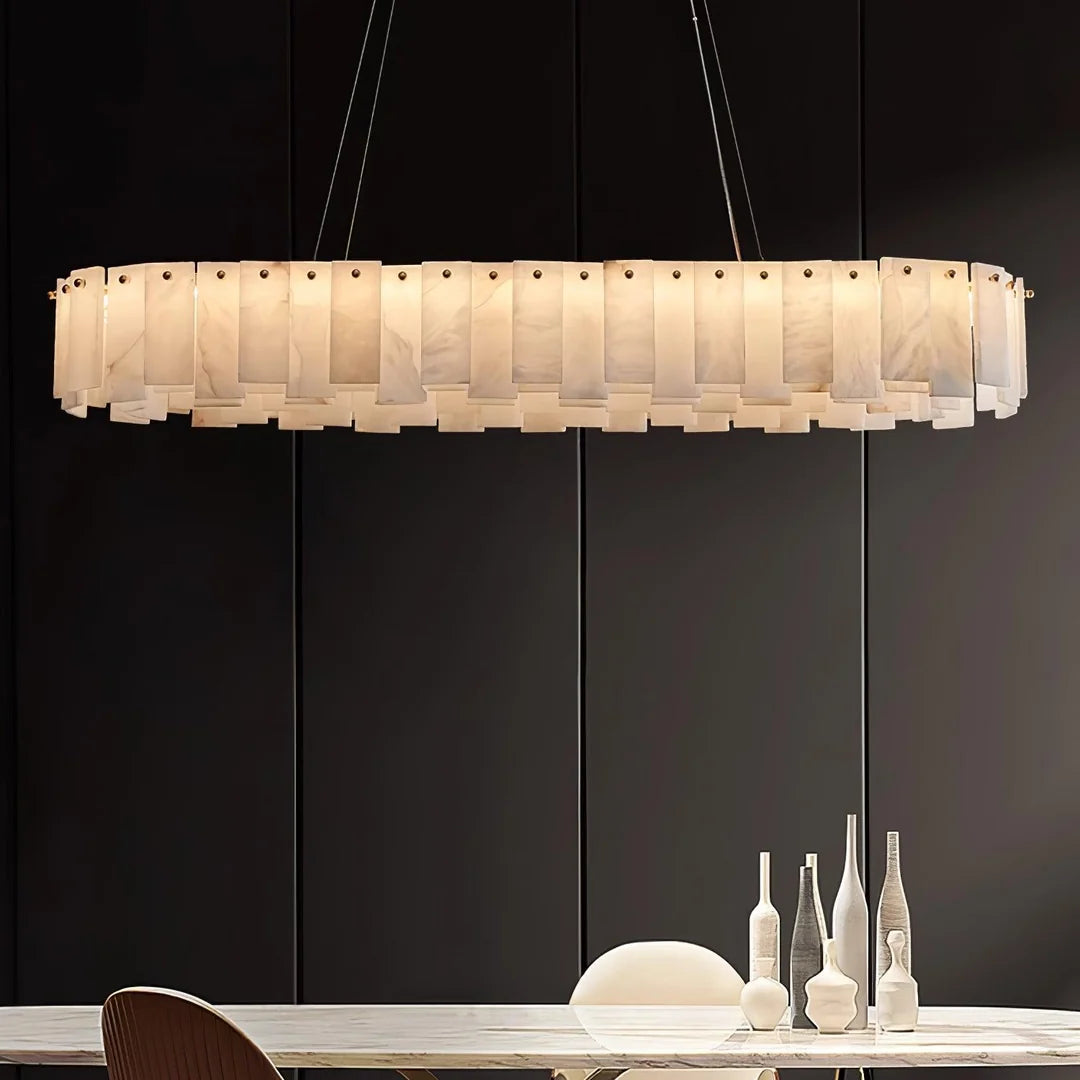 Oslo Alabaster Disc Chandelier Glowryte