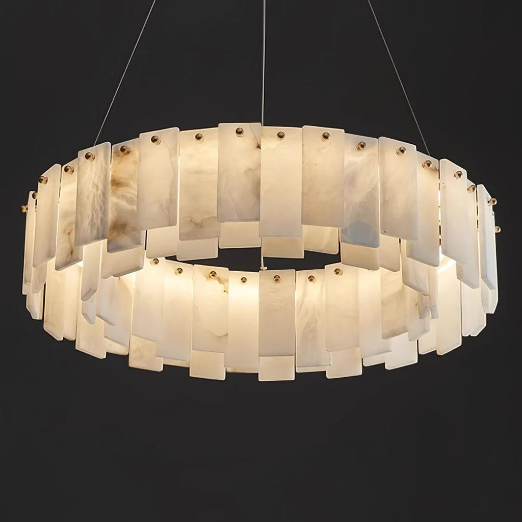 Oslo Alabaster Disc Chandelier Glowryte