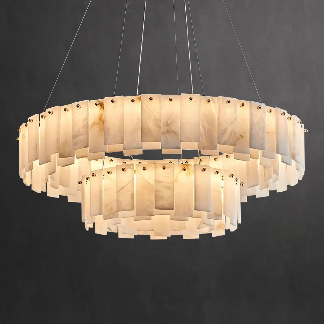 Oslo Alabaster Disc Chandelier Glowryte