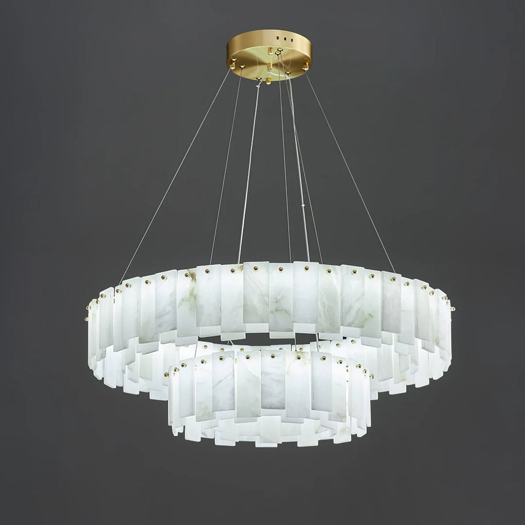 Oslo Alabaster Disc Chandelier Glowryte