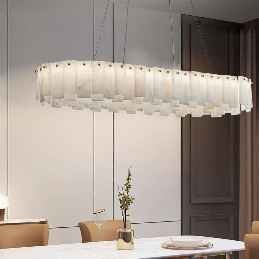 Oslo Alabaster Disc Chandelier Glowryte