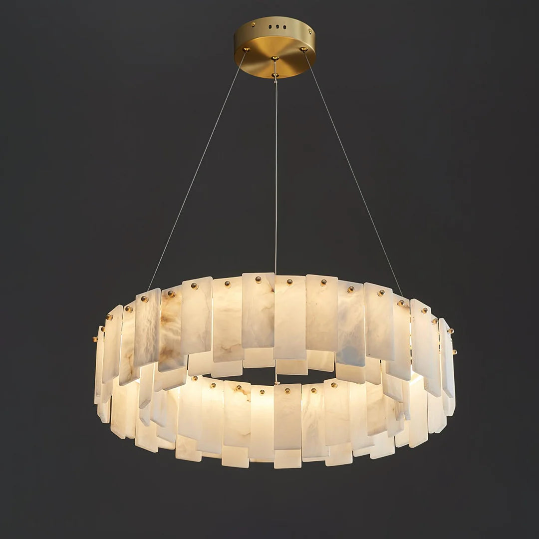 Oslo Alabaster Disc Chandelier Glowryte