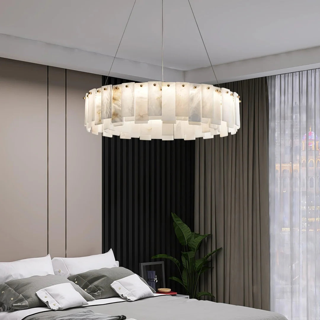 Oslo Alabaster Disc Chandelier Glowryte