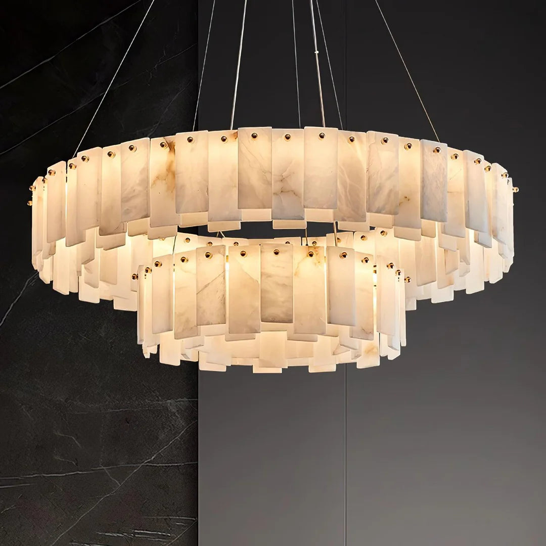 Oslo Alabaster Disc Chandelier Glowryte
