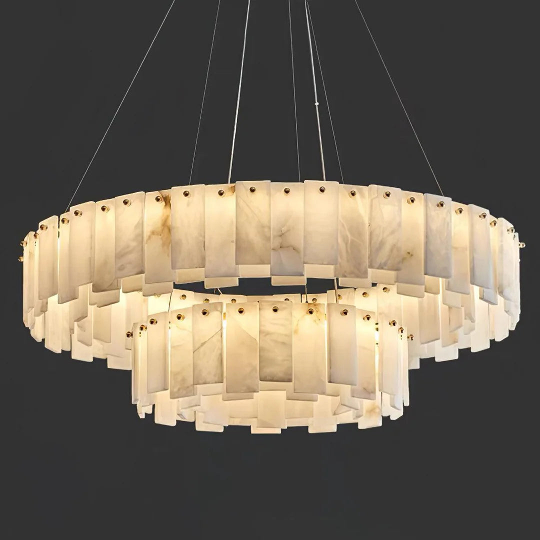 Oslo Alabaster Disc Chandelier Glowryte