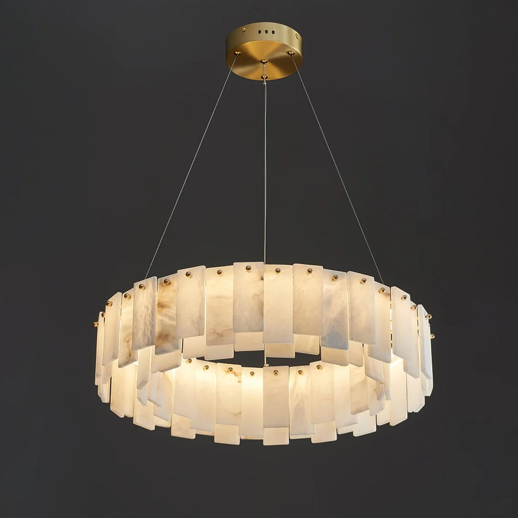 Oslo Alabaster Disc Chandelier Glowryte