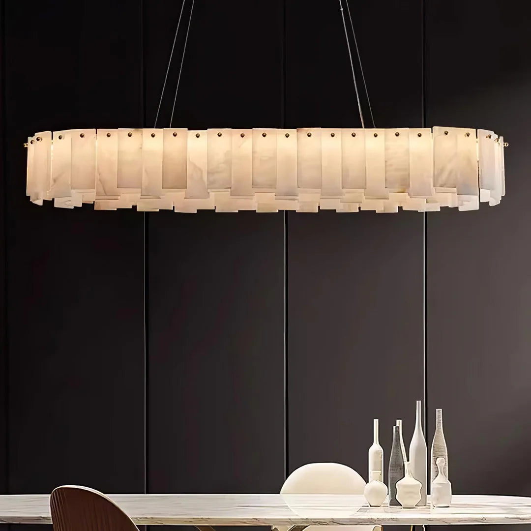 Oslo Alabaster Disc Chandelier Glowryte