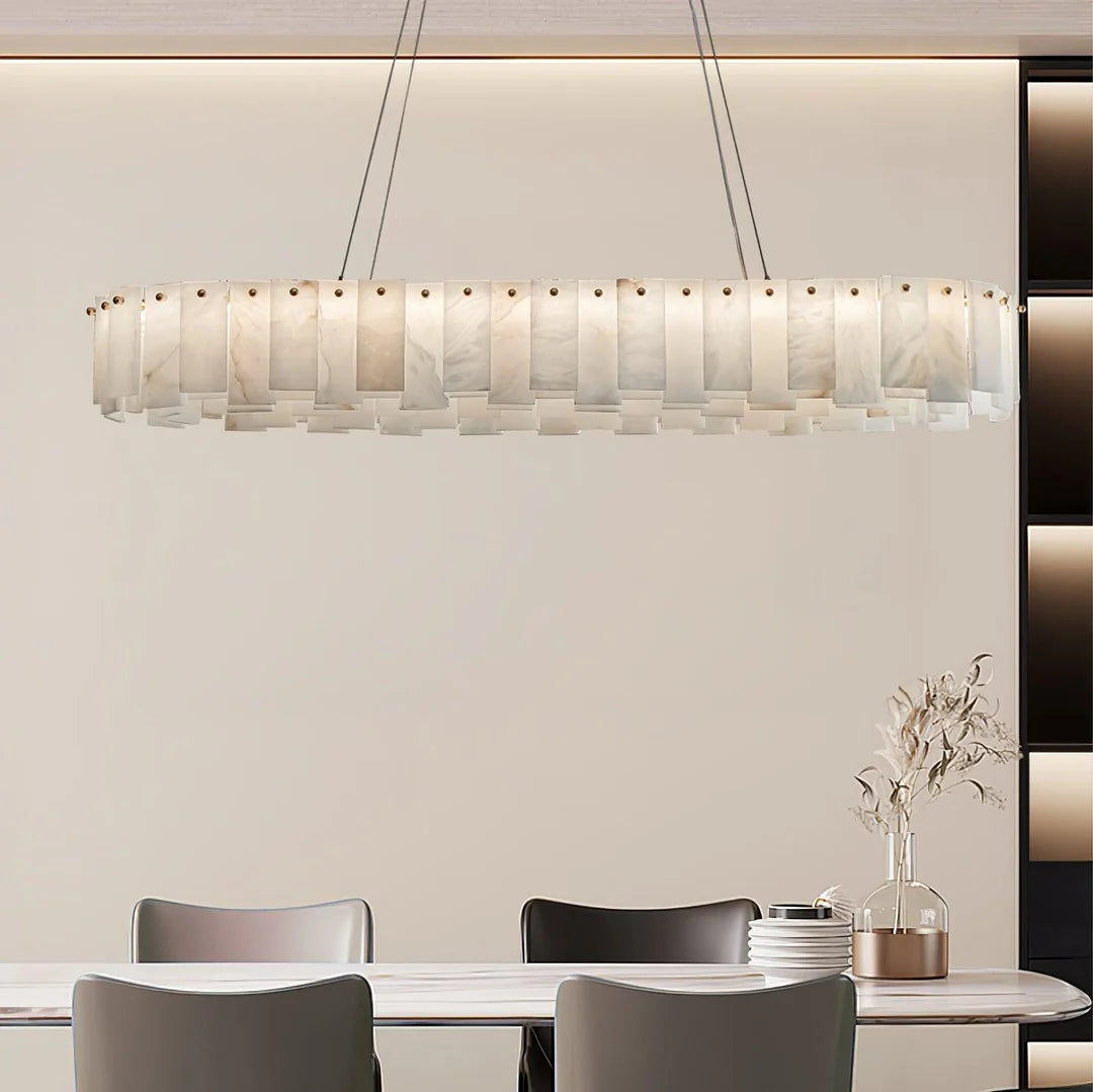 Oslo Alabaster Disc Chandelier Glowryte
