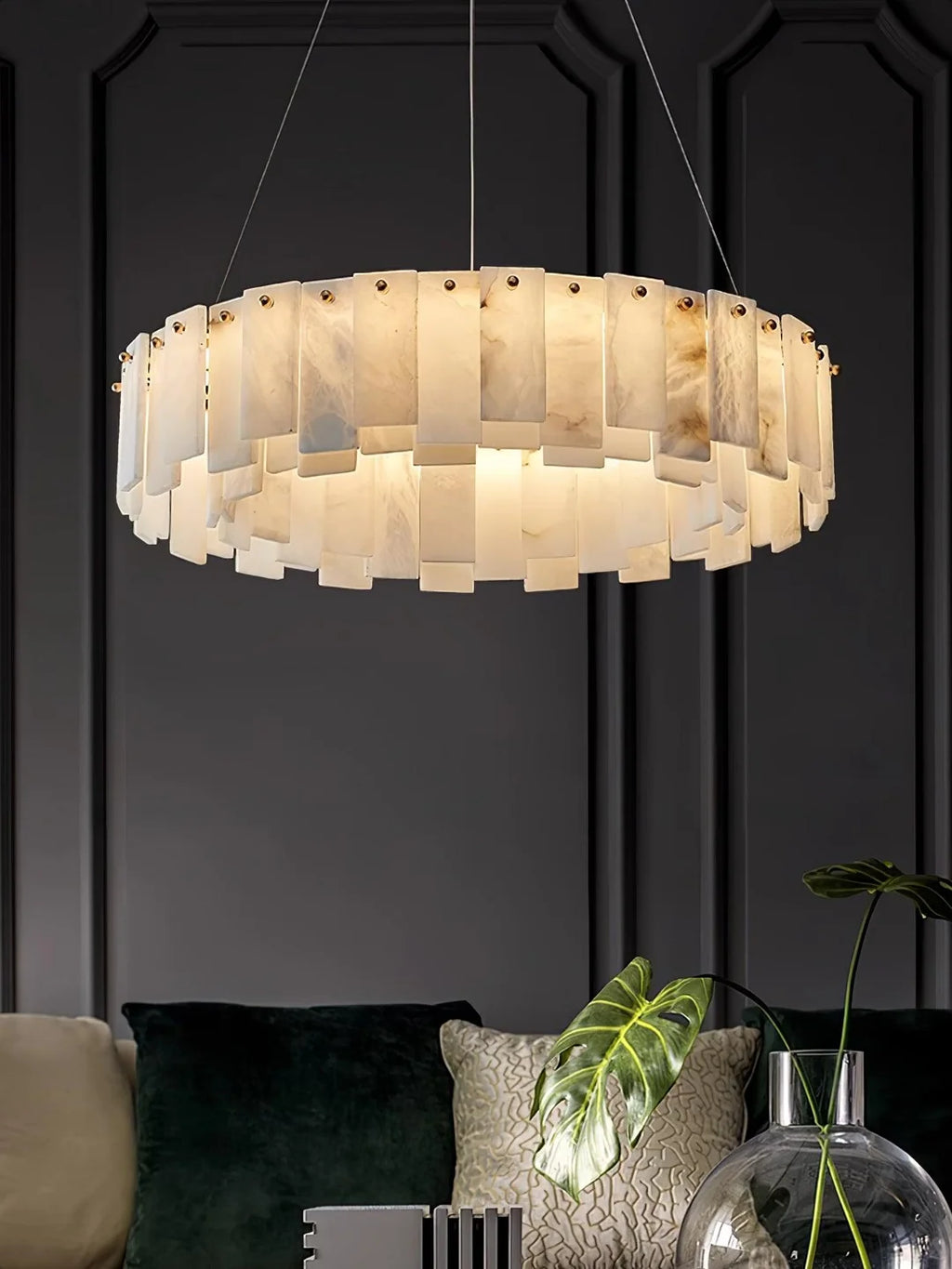 Oslo Alabaster Disc Chandelier Glowryte